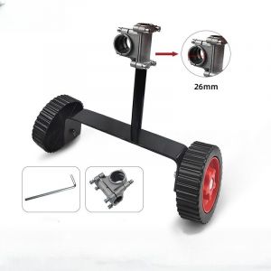 Andyou - Roue de support réglable pour débroussailleuse 28 mm et 26 mm pour débroussailleuse à gazon/essence/électrique - Noir