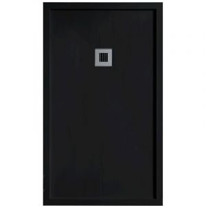 Receveur de douche 70 x 120 cm en r&eacute;sine SARIN noir Couleur du receveur