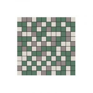 Mosaïque de grès cérame QUADROCOLOR COMBI - Mosaïque 2,5x2,5 cm B199 Vert, greige et gris moyen - boîte de 2 m2 - Mosaïque 2,5x2,5 cm B199 Vert, grei