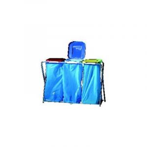 Poubelle Gimi trio avec trois couvercles diffA renciA s vert orange jaune