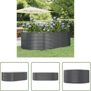 vidaXL Carr&eacute; potager - Jardini&egrave;re sur&eacute;lev&eacute;e Anthracite 212 x 140 x 68 cm Acier galvanis&eacute;