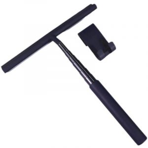 Raclette de douche &agrave; long manche - Raclette fixe de mise &agrave; niveau de douche noire 26.5-92.7 cm Raclette de fen&ecirc;tre t&eacute;lescopique avec support Raclette