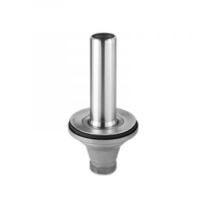 Lira - Bonde avec tube de surverse acier inox 370 mm pour &eacute;vier diam&egrave;tre 90 mm