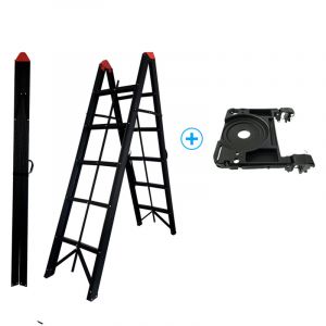 Woerther - Escabeau pliant 1m80 + Plateforme pratik, escabeau 5 marches, Echelle pliante Aluminium, Echelle télescopique, qualité supérieure,