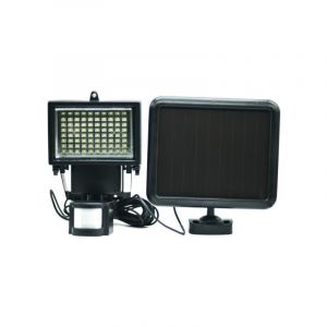 Spot solaire tres éclairant avec détecteur de présence - 80 led - Noir - Galix