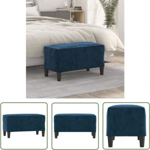 Banc Bleu 70x35x41 cm Velours - Banc Design - Banc Entrée - Banc Velours - Meuble Salon - Chaise D'appoint - The Living Store