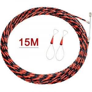 Zoternen Ruban de tirage, enfile-fil &eacute;lectrique 15 m, outil d'enfilage pour &eacute;lectricien, tire-c&acirc;ble, outils de construction