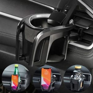 Porte Gobelet Voiture,Support de téléphone Portable 2 en 1 de Voiture Tasse de Boisson Porte-gobelets pour Auto Réglable Porte-Bouteille Support