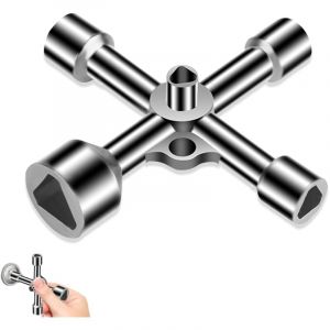 4 Voies 5 Clé Triangle, 7mm/10mm/12mm/13mm/18mm Clef Triangle, Cle Triangle, Clé Universelle, Cle Carre pour Coffret Électrique, Gaz, Eau, Compteur