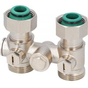 Banyo - Bloc de robinet monotube pour raccordement de radiateur DN20 - 3/4 eurocône, version passage
