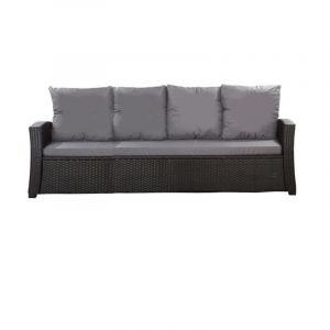 Coussins de canapé de jardin en résine tressée 168x50x7+356x50cm Set de coussins 3 places Lot de coussins de jardincoussins d'extérieur anthracite