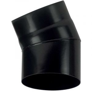 Coude 30 DN 150 emaille peint 600 degres pour poele a bois tube en acier noir CE Made in Italy