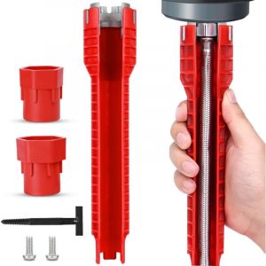 Cl&eacute; d'&eacute;vier - Cl&eacute; de lavabo - Cl&eacute; d'&eacute;crou de robinet de cuisine et de salle de bain - Serrage et desserrage - Pour toilettes, salle de bain, cuisine