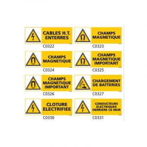 Signaletique.biz France - Panneau et Pictogramme de Signalisation danger &eacute;lectrique - C0322 - 210 x 75 mm