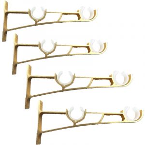 4Pièces Tringle à Rideau en métal Robuste, Support de Tringle à Rideaux, Double Tringle à Rideau Pole Holder, Support Rideau, Support de Tringle à