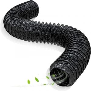 PVC Tuyau d'&eacute;vacuation d'air, Tuyau de Ventilation Flexible &Oslash; 150mm/ 152mm Max. Longueur 4m Tuyau d'aspiration Noir pour Climatisation S&egrave;che-linge