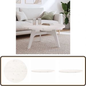 Dessus de table rond blanc Ø90x3 cm bois de pin massif - Dessus De Table - Plateau De Table - Bois De Pin - Table Ronde - Meuble Design