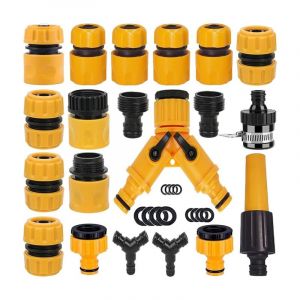 Jeu de 20 raccords pour tuyaux d'arrosage, adaptateurs pour tuyaux d'arrosage, séparateurs pour tuyaux en y, raccords universels pour tuyaux