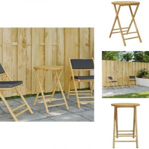 Vidaxl - Table de jardin pliable Ø55x75 cm bambou - Table De Jardin Pliable - Table En Bambou - Mobilier De Jardin - Table Extérieure - Table Ronde