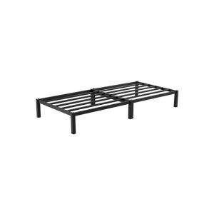 Lit Simple Cadre de Lit Plateforme en métal avec Rangement sous Le lit, Lit Adolescent,lit 90 x 200 cm, Assemblage Rapide sans Vis, Noir - H.j Wedoo