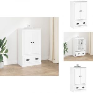 Vidaxl - Buffet haut blanc 60x35,5x103,5 cm bois d'ing&eacute;nierie - Buffet Design Moderne - Meuble Rangement Cuisine - Commode Blanche - Buffet Bas Prix