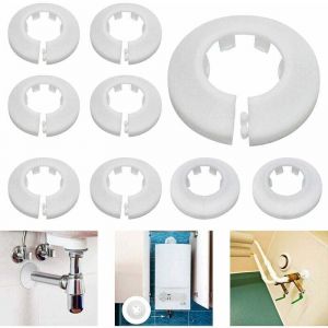 Basetbl - Rosace Radiateur Cache Tuyau pour Radiateur Chauffage Plomberie Couvercle de Trou Mural Sol,10 pcs (cache tuyau radiateur)