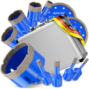 M14 6/8/10/12/20/35/45/50/68mm + 2&times;125mm Disque Diamant&eacute;e Foret &agrave; Carrelage Kit Pour Meuleuse D'Angle pour Sec et Humide Scie Cloche Couronnes de