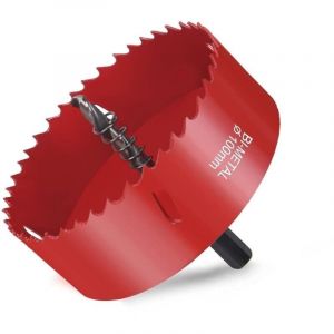 Scie Cloche Bi-m&eacute;tal, Scie Cloche Bois &Oslash;100mm, Scie Tr&eacute;pan avec Adaptateur Hexagonal et Foret de Centrage, pour Percer Plastique, PVC, Bois, Panneaux
