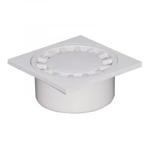 Siphon de sol Polypropyl&egrave;ne 150x150mm sortie verticale &Oslash;50-125 - Gris