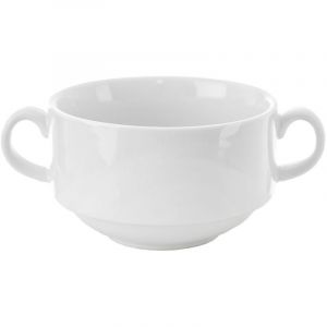 Bol &agrave; bouillon Bol blanc pour soupe ou goulasch avec anses 290 ml