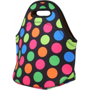 Sac &agrave; lunch isotherme en n&eacute;opr&egrave;ne imperm&eacute;able &agrave; l'eau sac &agrave; main pour pique-nique camping gros points color&eacute;s