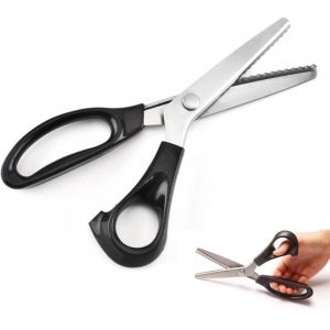 Ciseaux cranteurs pour couture, ciseaux couture professionnel en acier inoxydable pour coupe/couture de tissu papier feutre, Ciseaux Zig Zag pour