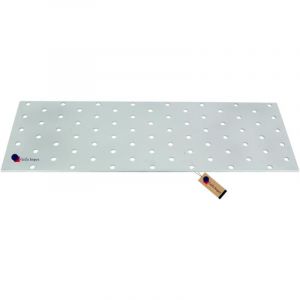 Plaque perfor&eacute;e d&rsquo;assemblage plate acier galvanis&eacute; 100 x 300 mm &ndash; connecteur plat patte de fixation bois/m&eacute;tal plaque de raccord universelle &ndash; GeZu