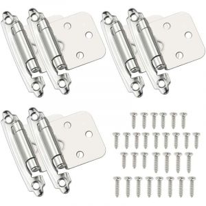 6 Pcs Charniere Porte Charni&egrave;re &agrave; Fermeture Automatique Mat&eacute;riau en Acier Lamin&eacute; &agrave; Froid Paumelle Ressort avec Amortisseur pour Porte Placard Armoire