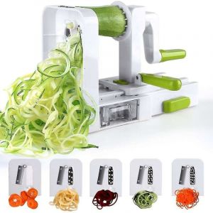 Crea - Spiralizer 4 lames Légumes Spiralizer Pliable Spirale Trancheuse Courgettes Nouilles Végétariennes Pâtes Spaghetti Maker