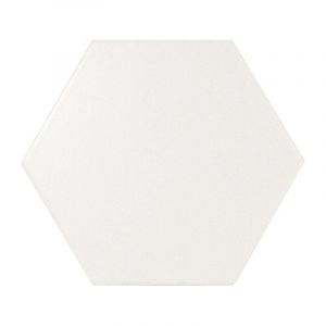 Eiffel Art Construction - Carrelage mur hexagonal uni blanc mate 12,4x10,7 cm scale hexagone white matt (vendu par boite de 0,61m2)