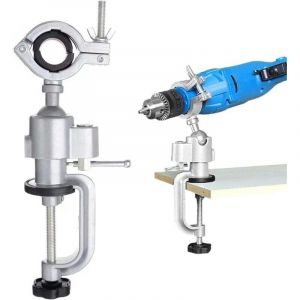 Support de perceuse &eacute;lectrique, rotation &agrave; 360 degr&eacute;s, support vertical multifonction, &eacute;tabli, meuleuse, pinces de table, pinces de travail du bois