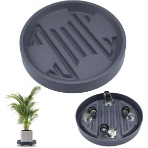 Support de Plantes Rond avec roulettes Dissimul&eacute;es pour Pot de Fleurs,Support Roulant Plante Rond,Plateau de Jardini&egrave;re Mobile Soucoupe &agrave; Plantes sur