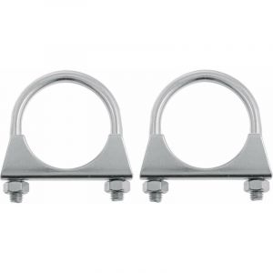 Cyclingcolors - 2x Collier pot &eacute;chappement universel 38mm tracteur 2 vis tuyau tube acier fixation support serrage &agrave; vis voiture v&eacute;hicule