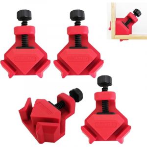 4 pcs Serre joint angle, Presse d'angle pour &eacute;paisseur de panneaux jusqu'&agrave; 26 mm, Force de serrage de 25 kg pour le collage, Pince &agrave; angle droit pour