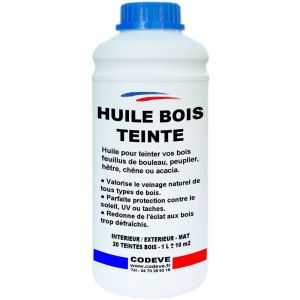 Cod&egrave;ve Bois - Huile Teintee Bois - 1 l - Codeve Bois - Ch&ecirc;ne dor&eacute; - Pour La Protection D'un Bardage, Volet, Persienne, Huisserie Ou Fen&ecirc;tre.
