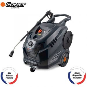 Nettoyeur haute pression &agrave; eau chaude COMET NEW SCOUT 150 Extra &ndash; 150 bars, pompe laiton, enrouleur int&eacute;gr&eacute; usage semi pro &ndash; 36093-00006/8054639493414