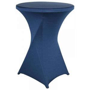 Housse de Table de bistrot - Mange Debout - Deco Cocktail - Stretch Spandex （bleu marine） 60cm&times;110cm
