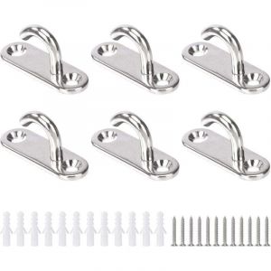 Crochets de Plafond M5 Crochets Ouverts Ovales Inox Murale Suspension Ancre de Plaque &OElig;il pour Suspendre Plante Ventilateur Hamac Moustiquaire