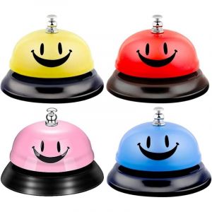 4 Pi&egrave;ces Cloche de Bureau, Sonnette de Service Sonnette de Comptoir Sonnette de R&eacute;ception,Cloches D'appel de Restaurant Clochette Table Bar pour