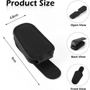 Porte Lunette Voiture,Support Lunette Voiture,Porte Lunettes pour Voiture,Support Lunettes pour Voiture Magn&eacute;tique Cuir,Porte Lunette Voiture
