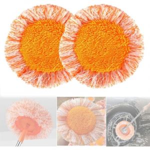 Pi&egrave;ces de rechange pour balai rond, balai de nettoyage &agrave; 360&deg;, balai en microfibre de rechange, balai de nettoyage des sols