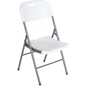 Chaise pliante avec poignée blanche 47x58x87cm 7house