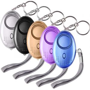 Alarme Personnelle, 5 Pi&egrave;ces 140DB Porte Cle Alarme d'urgence avec Torche Anti Agression avec Lumi&egrave;re LED for Femmes, Enfants, Personnes &acirc;g&eacute;es