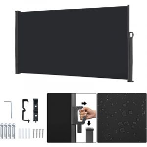 UISEBRT Store Lat&eacute;ral Paravent Ext&eacute;rieur, Brise-Vue R&eacute;tractable Protection Contre le vent Priv&eacute;e pour Terrasse, Balcon, Jardin - Anthracite, 200 x